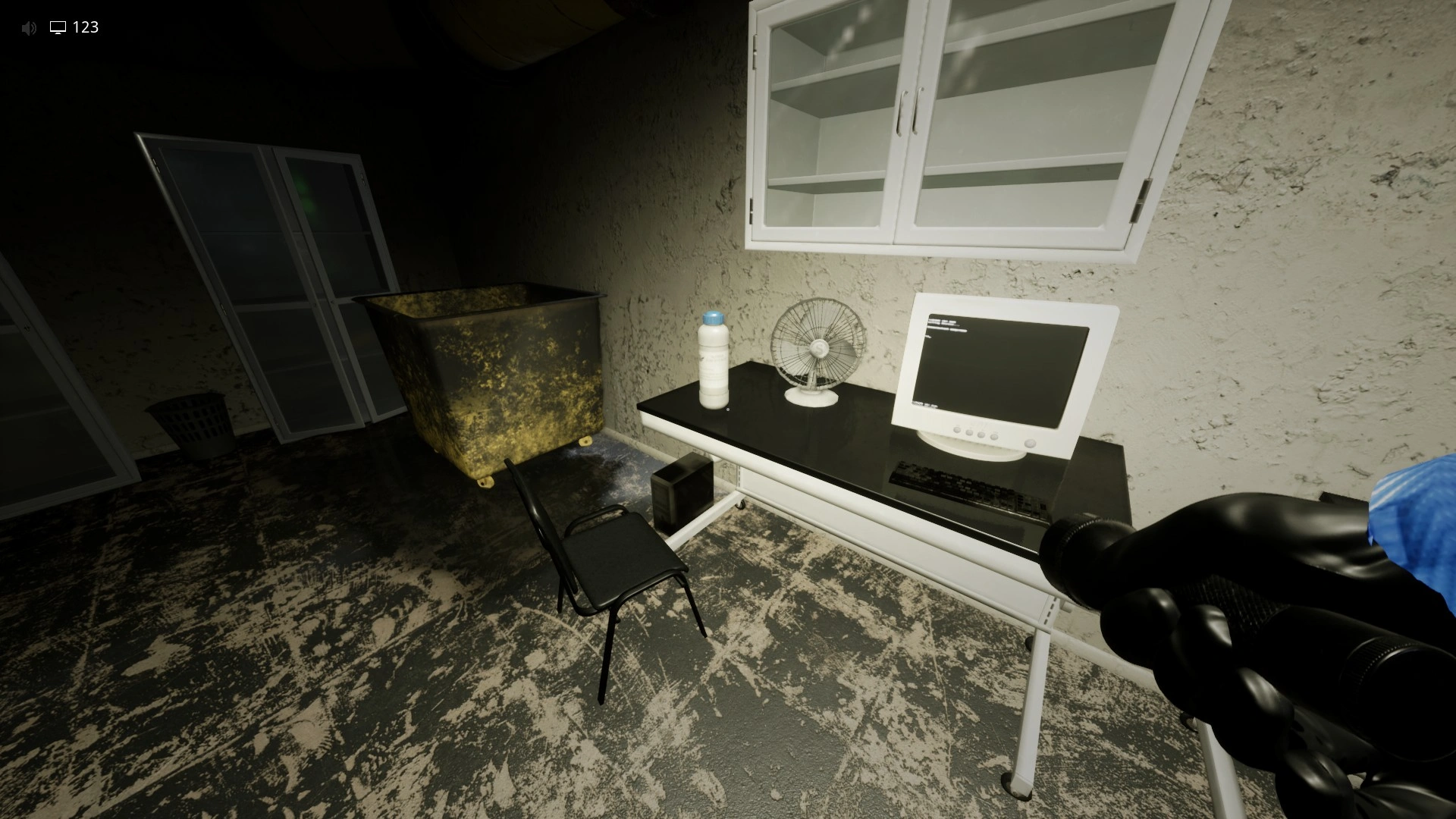 An Almond Concentrate bottle to collect in the Abandoned Outpost, Escape The Backrooms