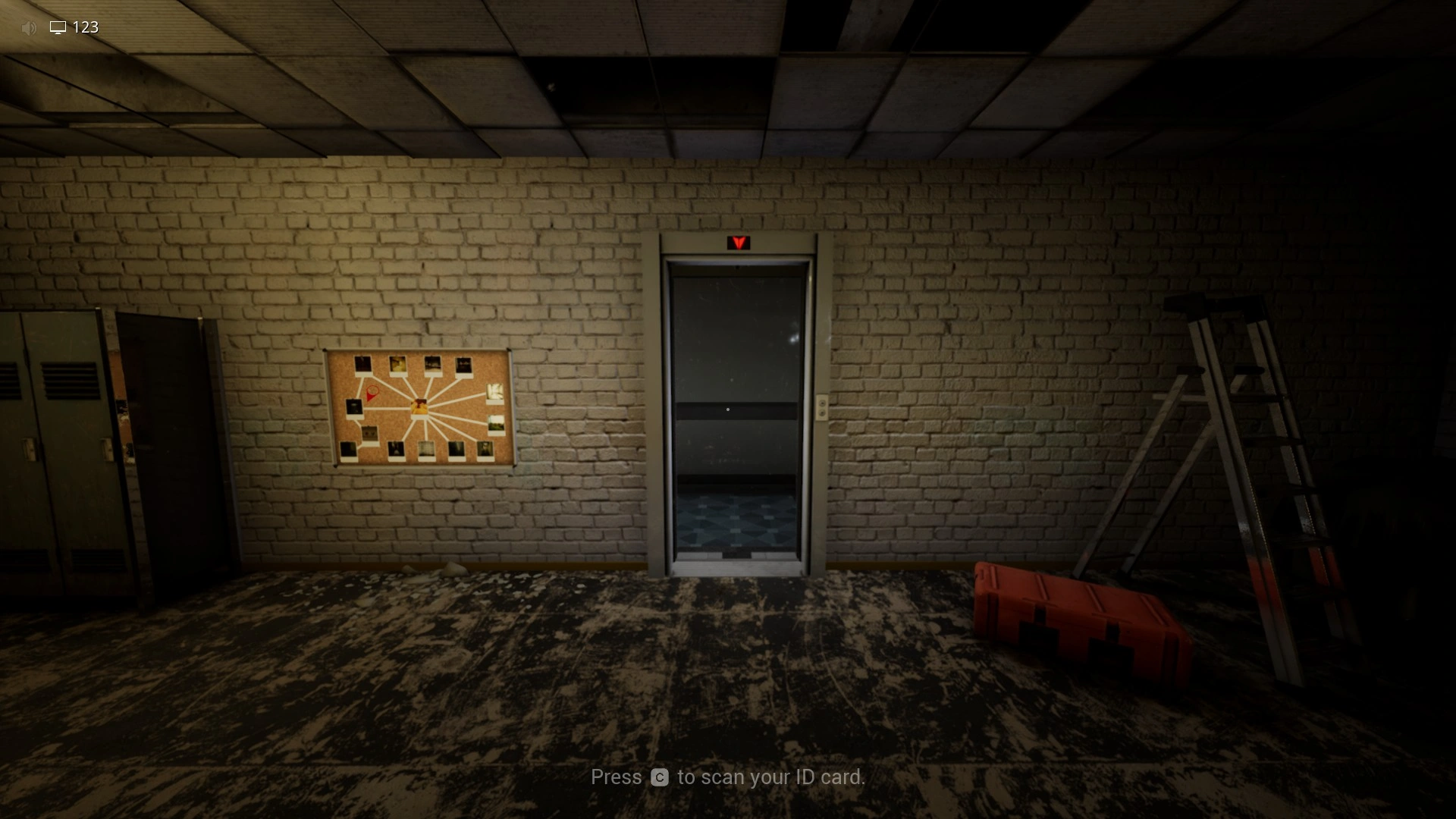 The elevator inside the Bunker that takes you to the Hub on the way to Level 974 Kitty's House, Escape The Backrooms