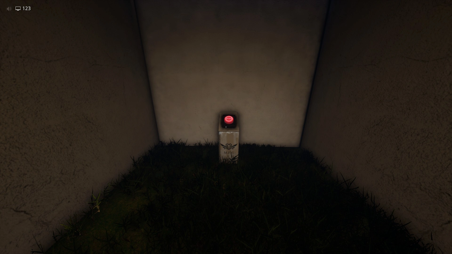 One of the 4 buttons you press to open the red light door in The Grassrooms, Escape The Backrooms