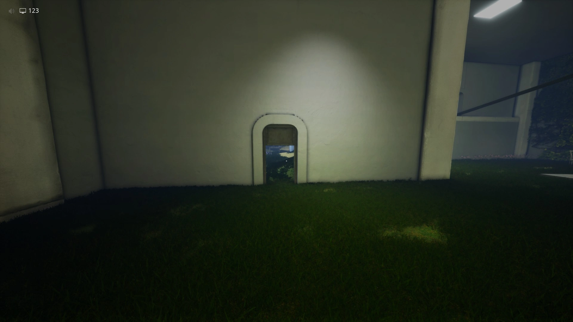The door that opens to the room holding the knife in The Grassrooms, Escape The Backrooms