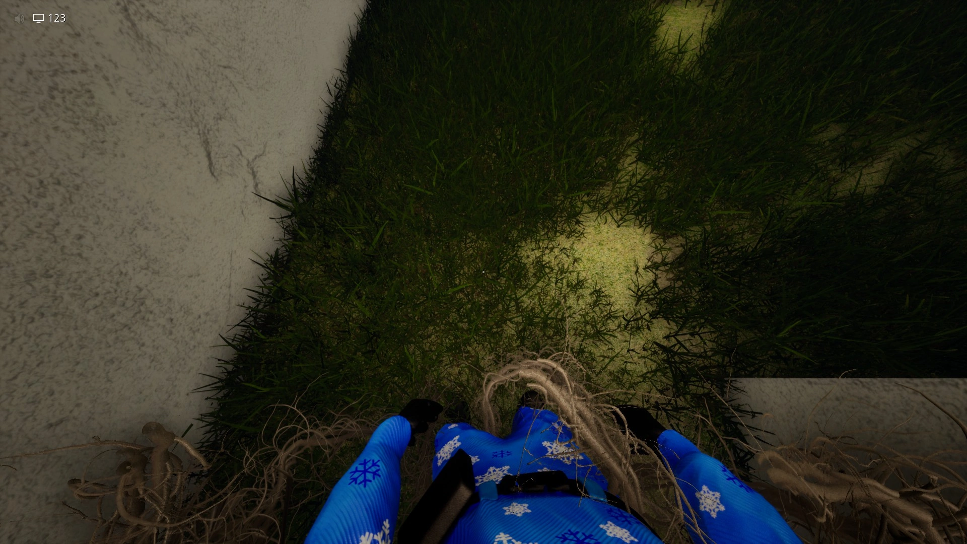 The vines that come out of the ground and kill you if you stand still in The Grassrooms, Escape The Backrooms