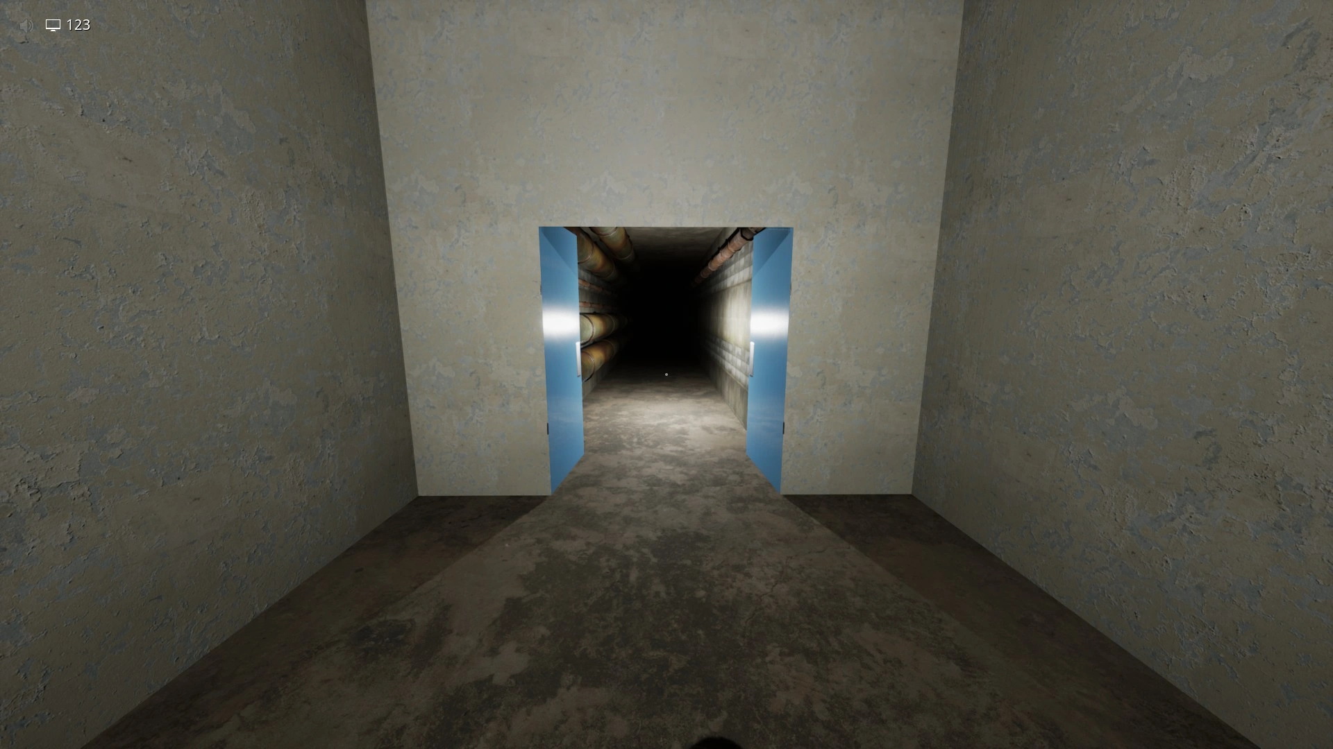 The exit door hidden in one of the hallways in Habitable Zone, Escape The Backrooms