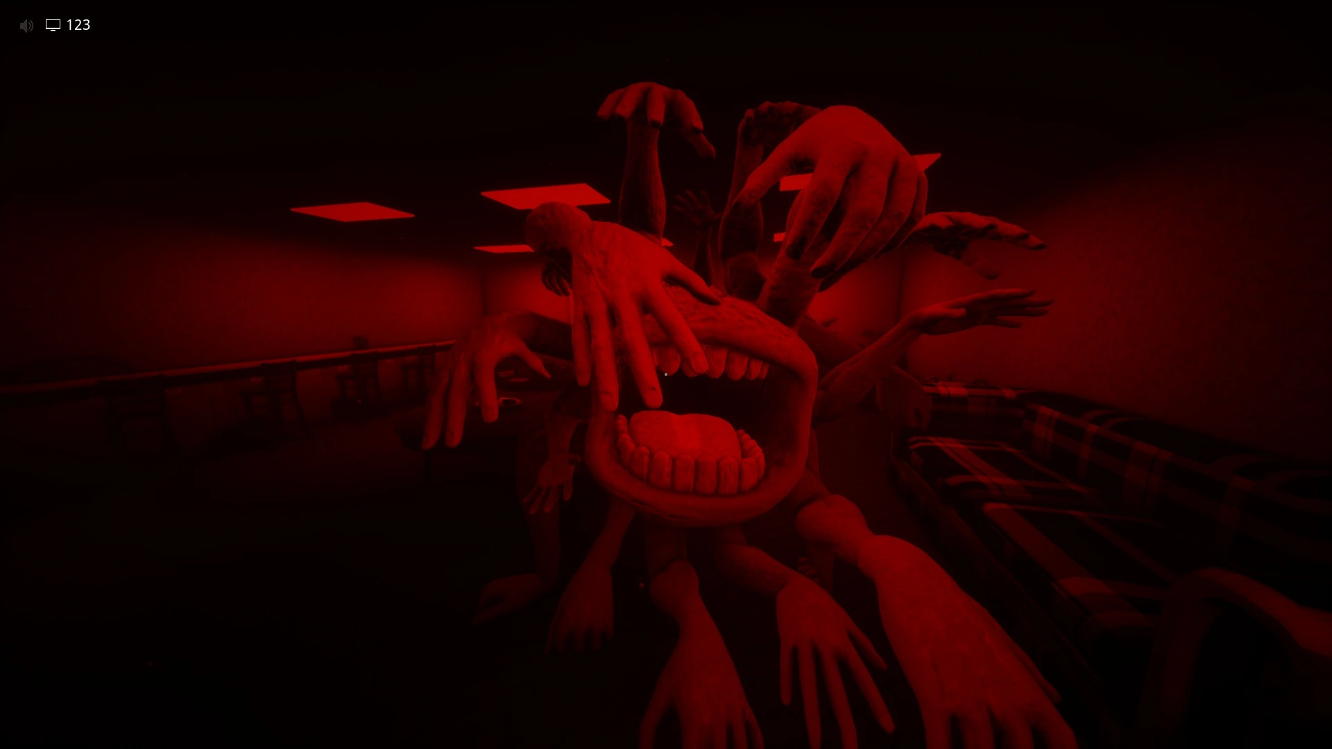 The Clump entity that chases you the entire way through Level !-! Hotel Chase, Escape The Backrooms