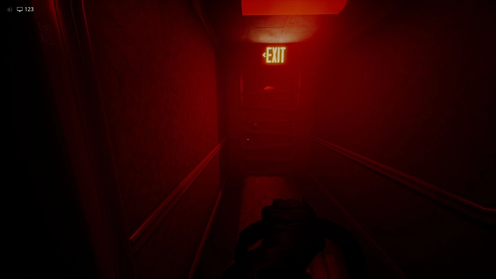 The locked door you open with the chainsaw in Level !-! Hotel Chase, Escape The Backrooms