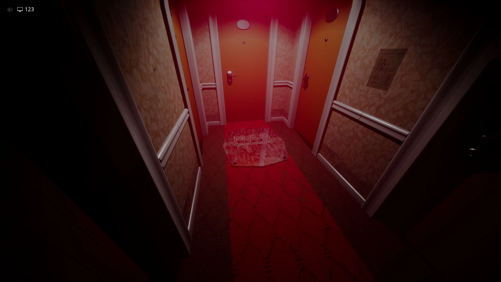 The pressure plate you stand on to start the chase in Level !-! Hotel Chase, Escape The Backrooms