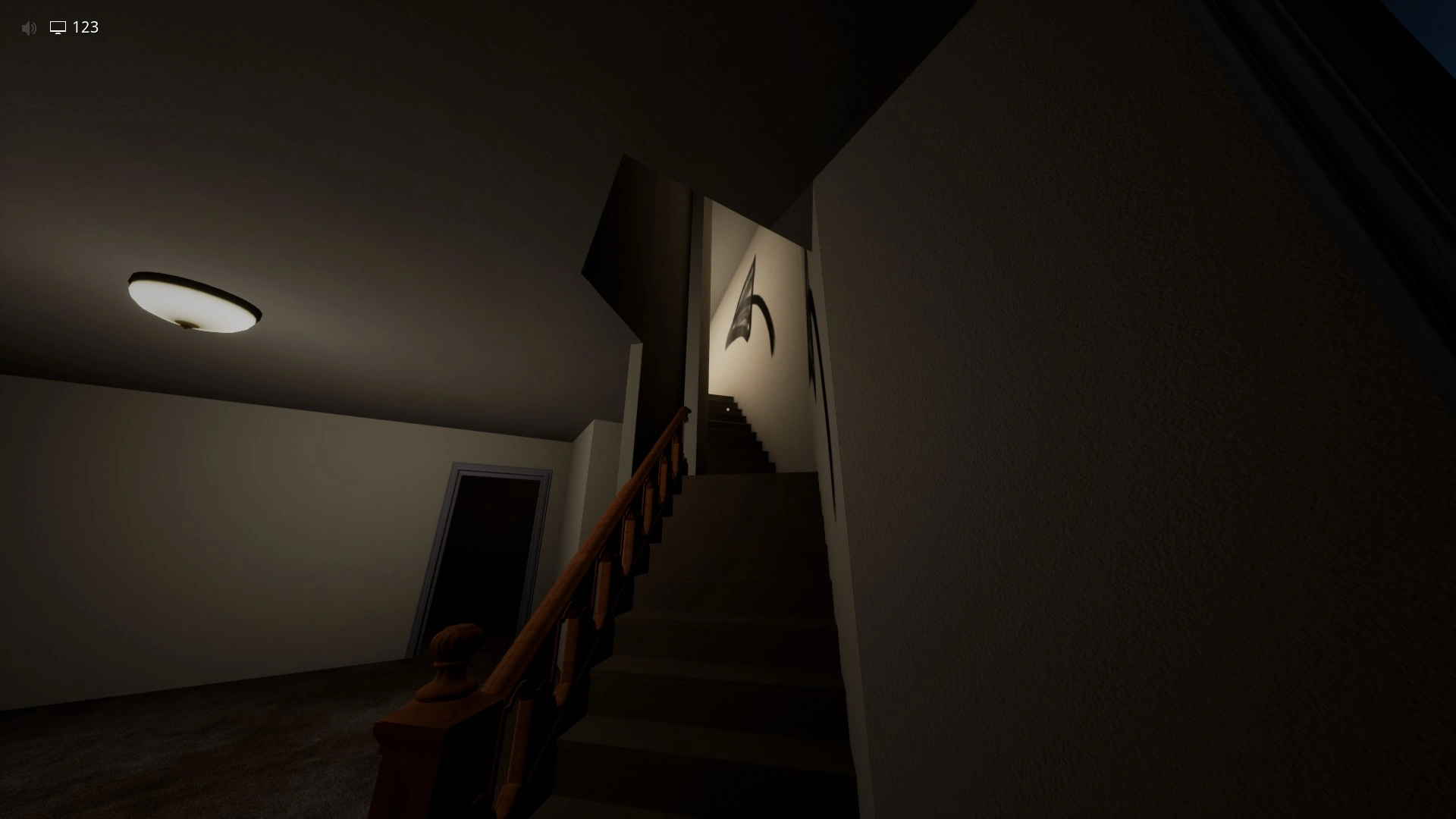 More wall arrows guiding you to the exit under the pitfalls in Level 0, Escape The Backrooms