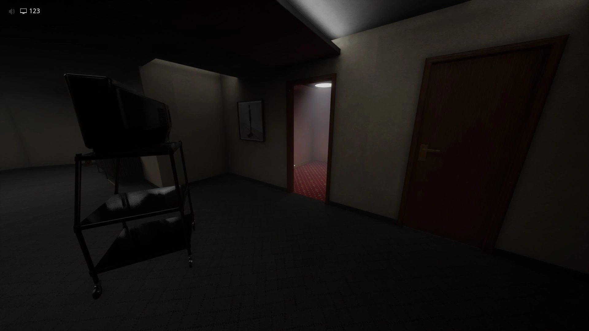 A TV found inside an upper-floor room in Level 188, Escape The Backrooms