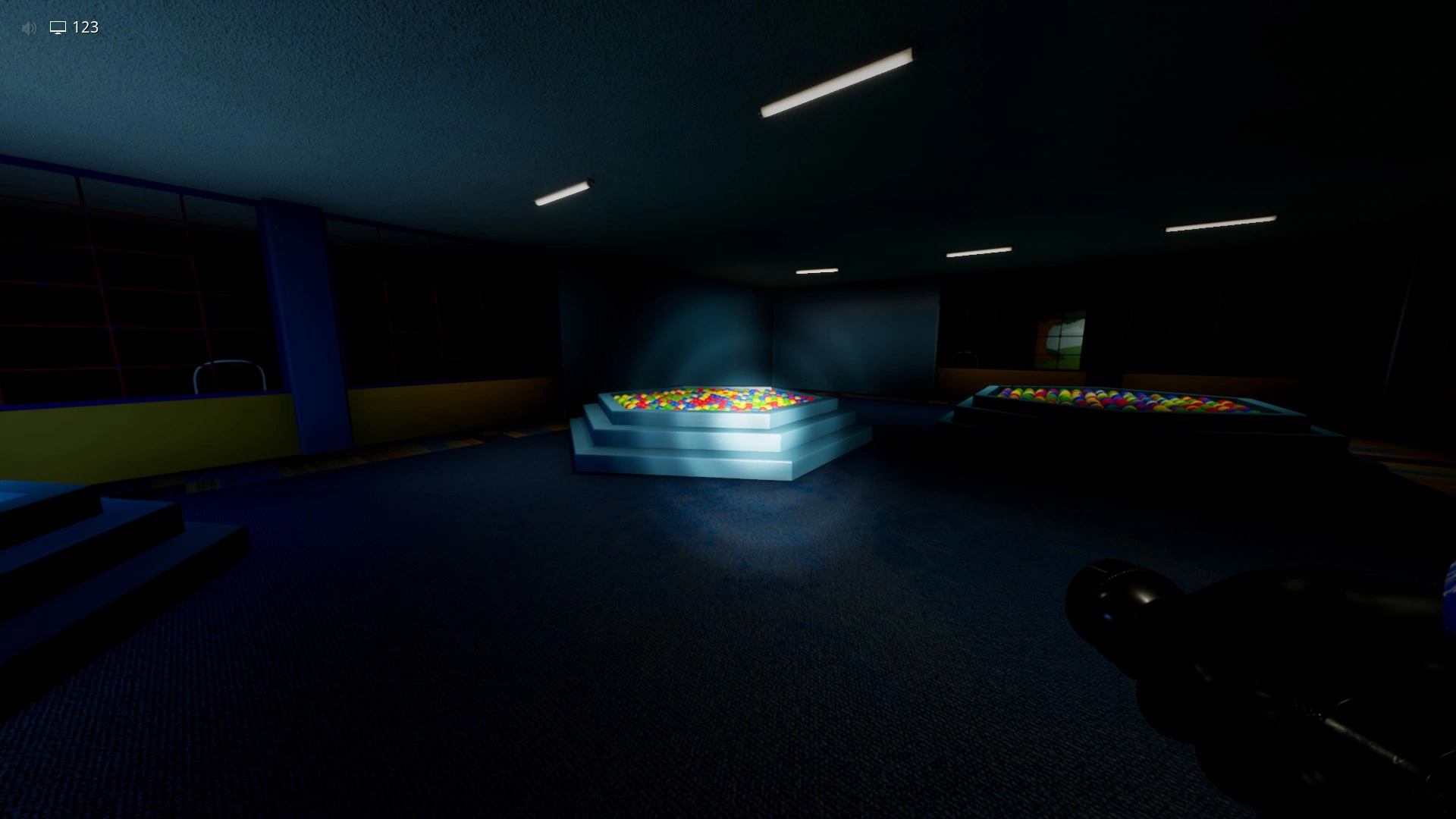 The pit you jump into after unlocking the gate in Level 421, Escape The Backrooms