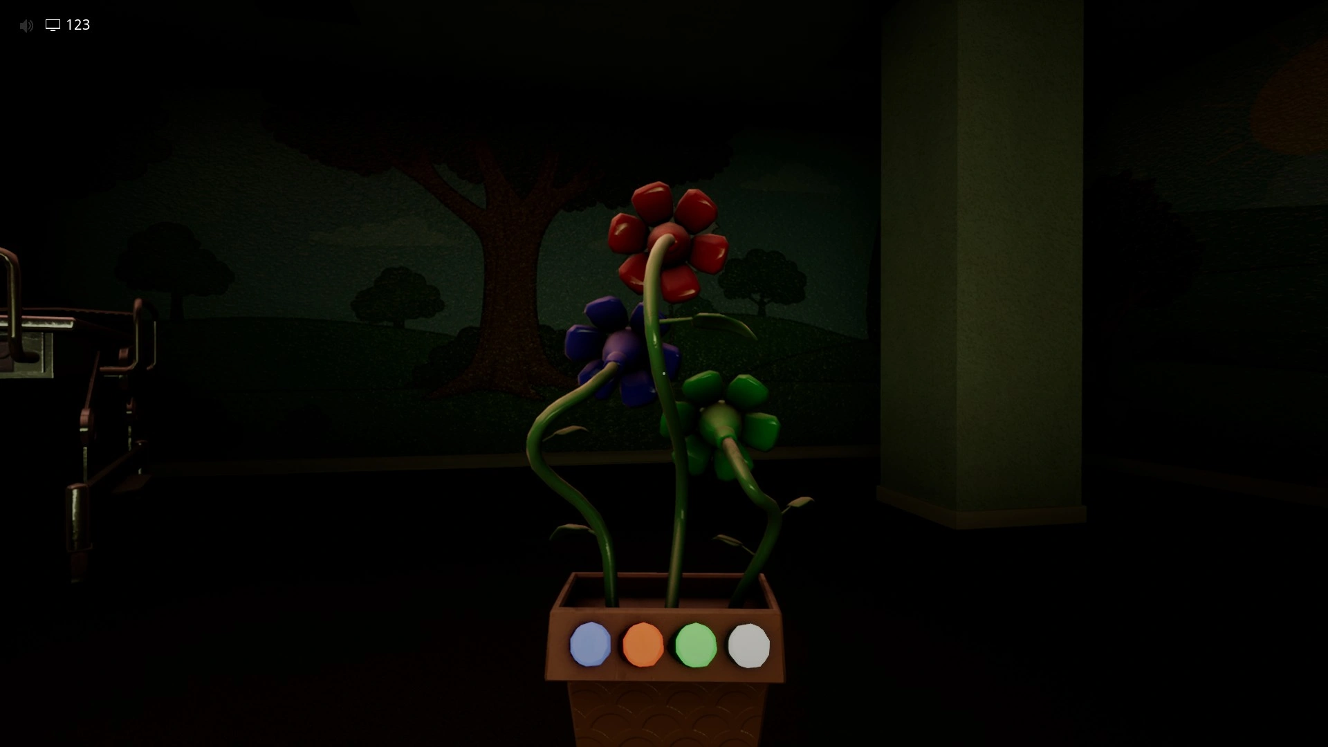 The buttons on the projector you press to mix the right color in Level 421, Escape The Backrooms