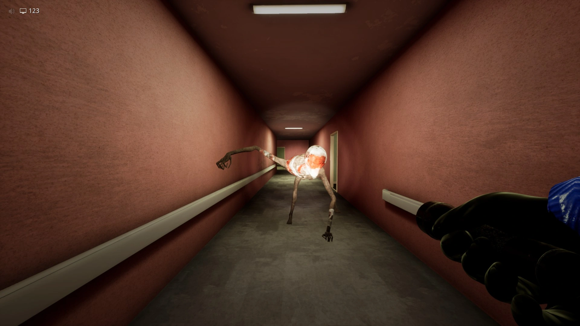 A Scratcher roaming the rooms in Level 421 Plastic Mariana, Escape The Backrooms