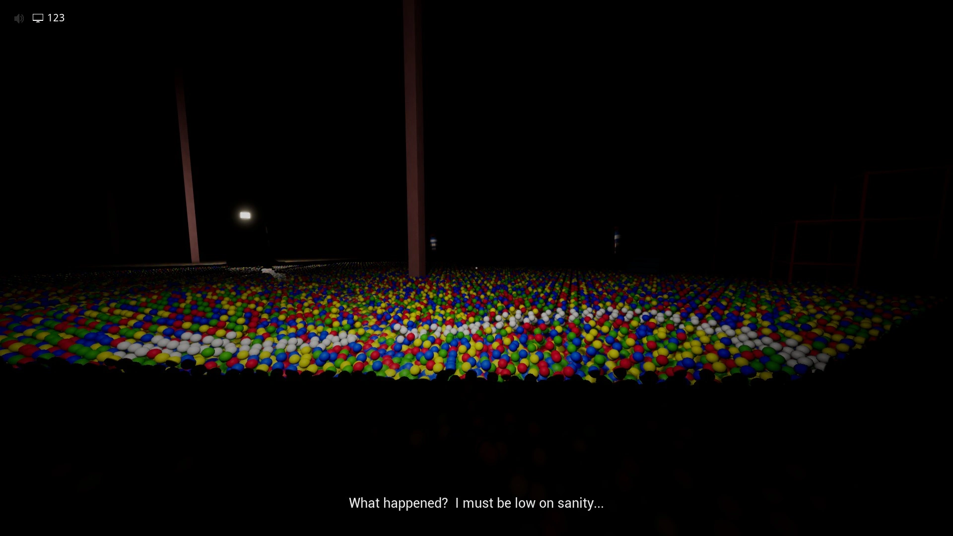 The white balls that appear and form a circle for you to jump into in Level 421, Escape The Backrooms