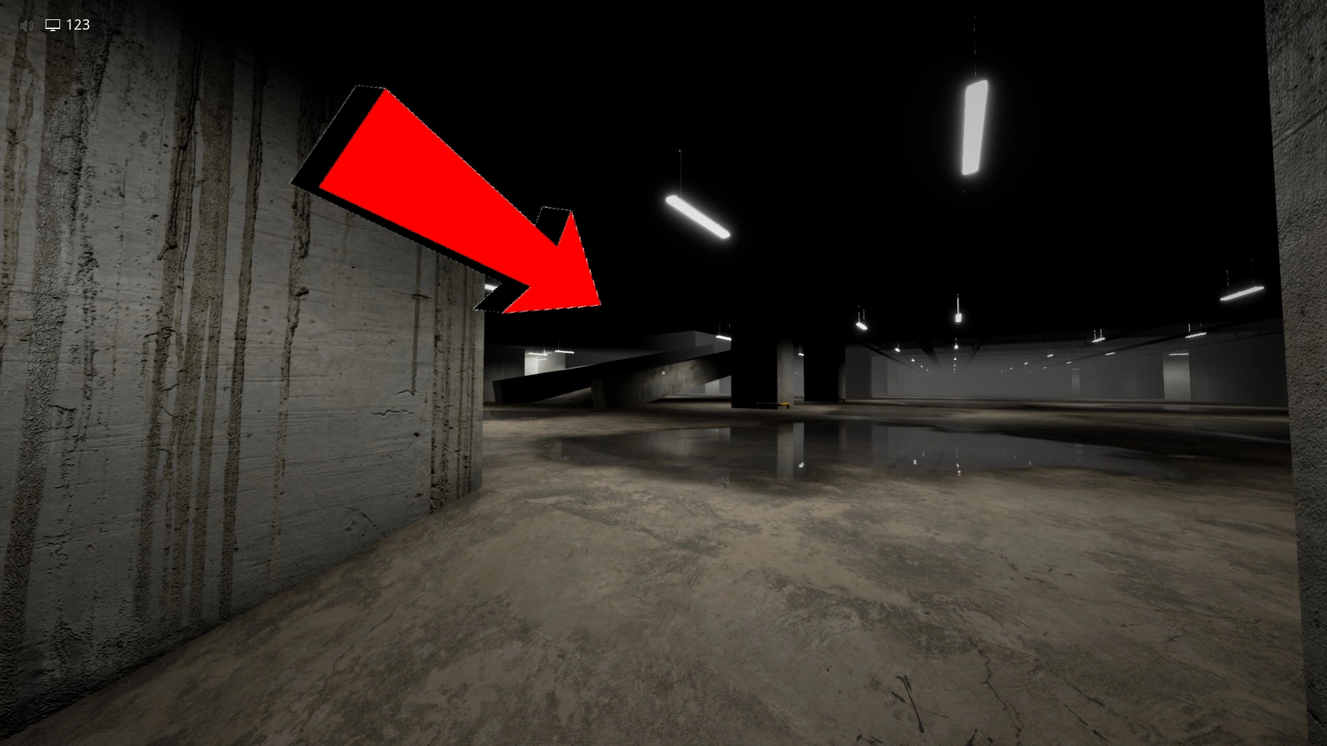The big ramp you run up to reach Level 922 Infinite Staircase, Escape The Backrooms