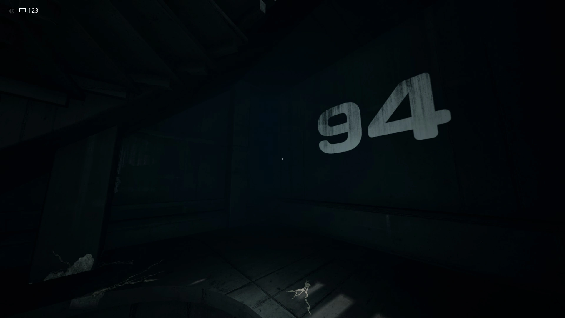 The wall marked with the number 94 that you climb to in Level 922 Infinite Staircase, Escape The Backrooms