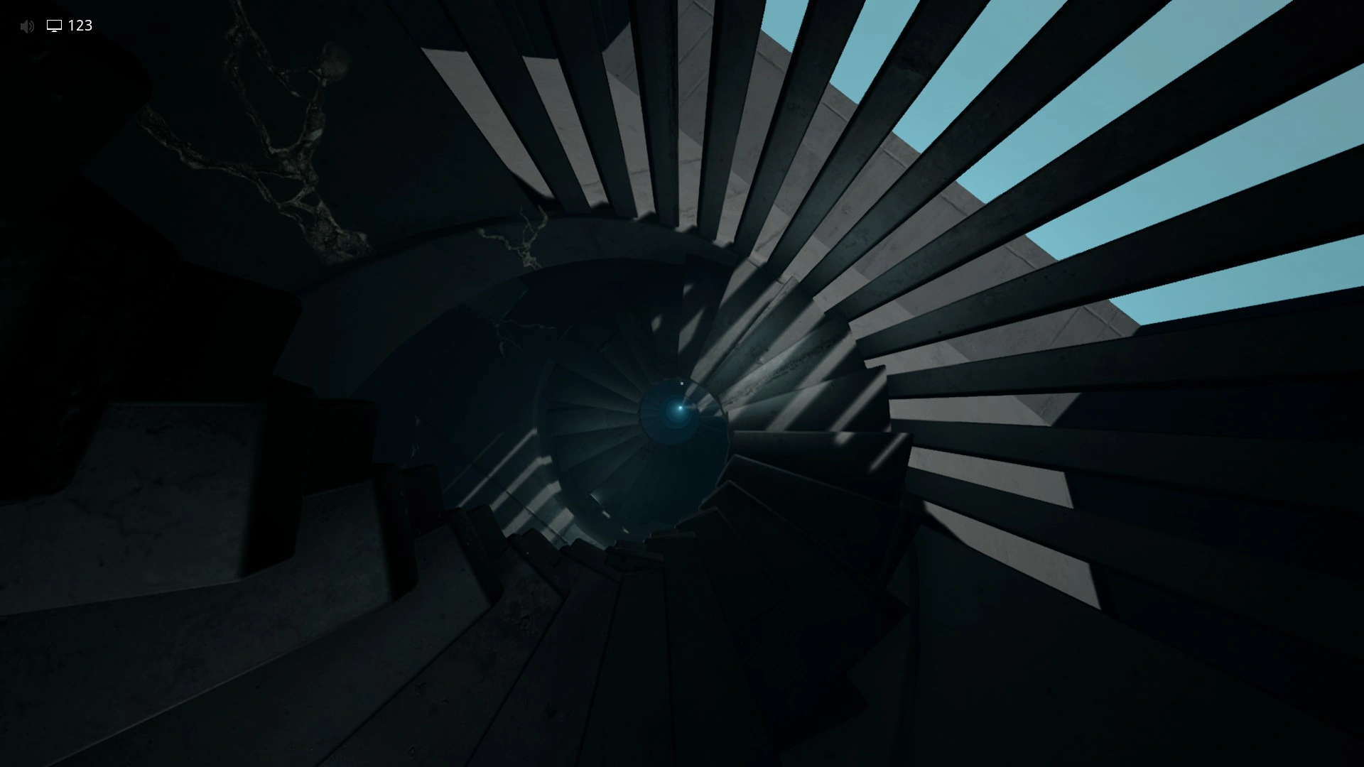 Jumping between the stairs at floor 94 to exit Level 922 Infinite Staircase, Escape The Backrooms