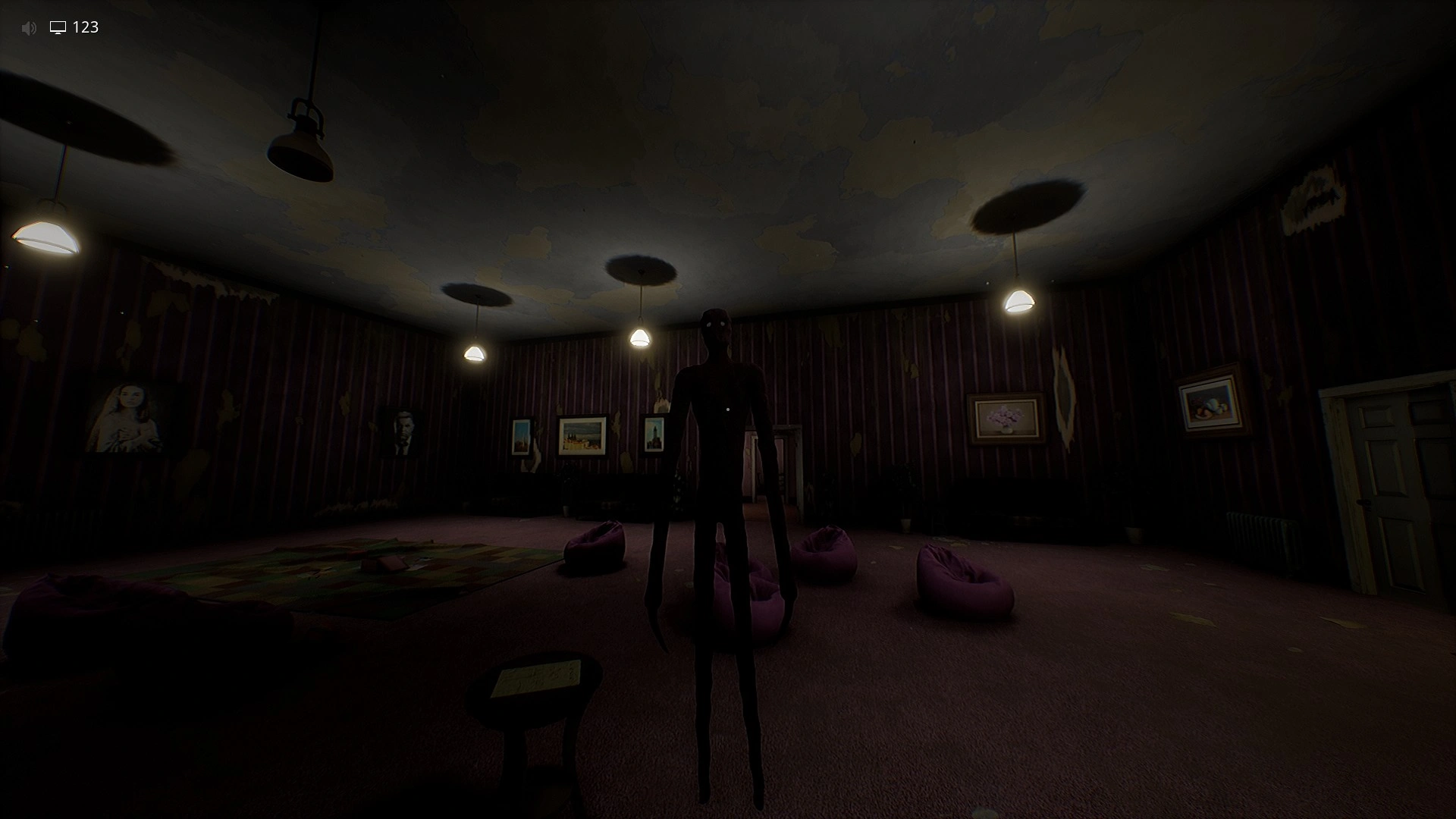 Mr. Kitty, the entity that kills you if you are not looking at him in Level 974 Kitty's House, Escape The Backrooms