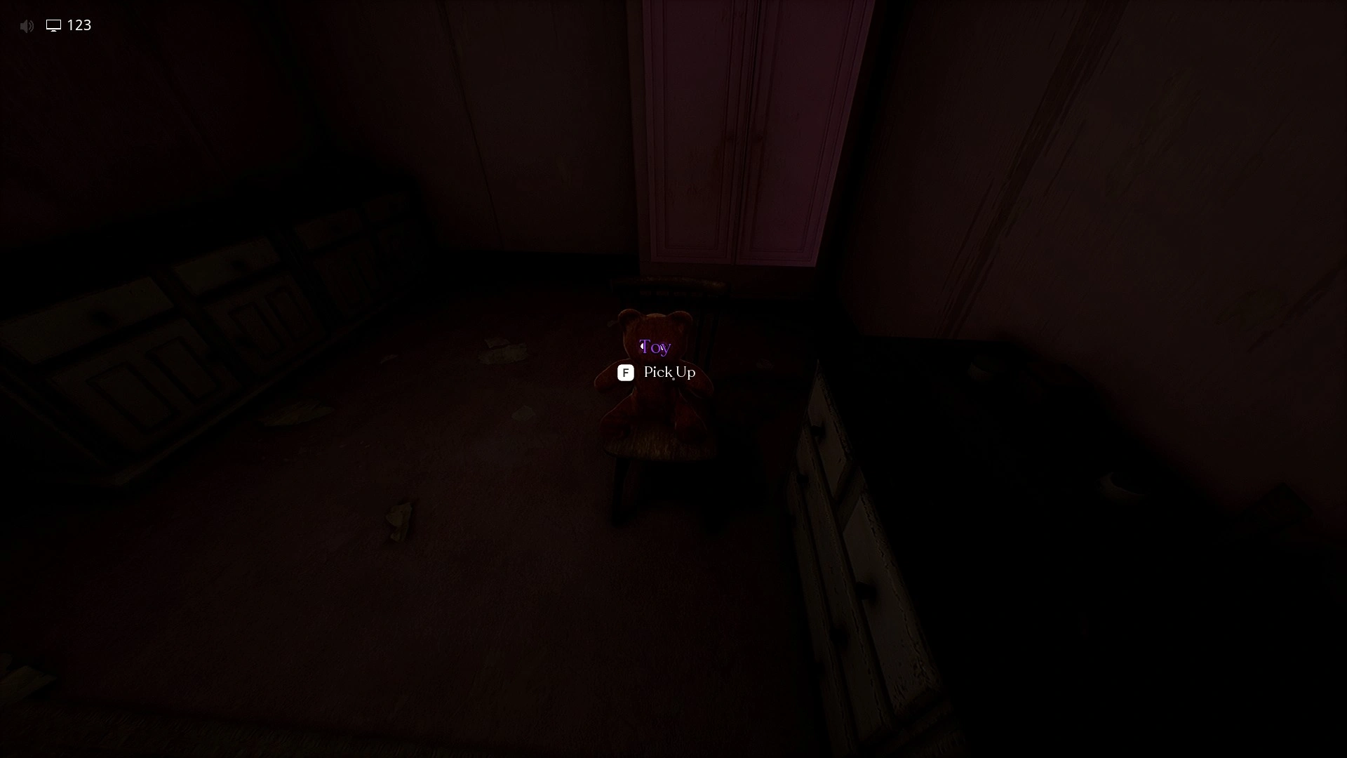 One of the 12 Teddy Bears scattered around the rooms in Level 974 Kitty's House, Escape The Backrooms