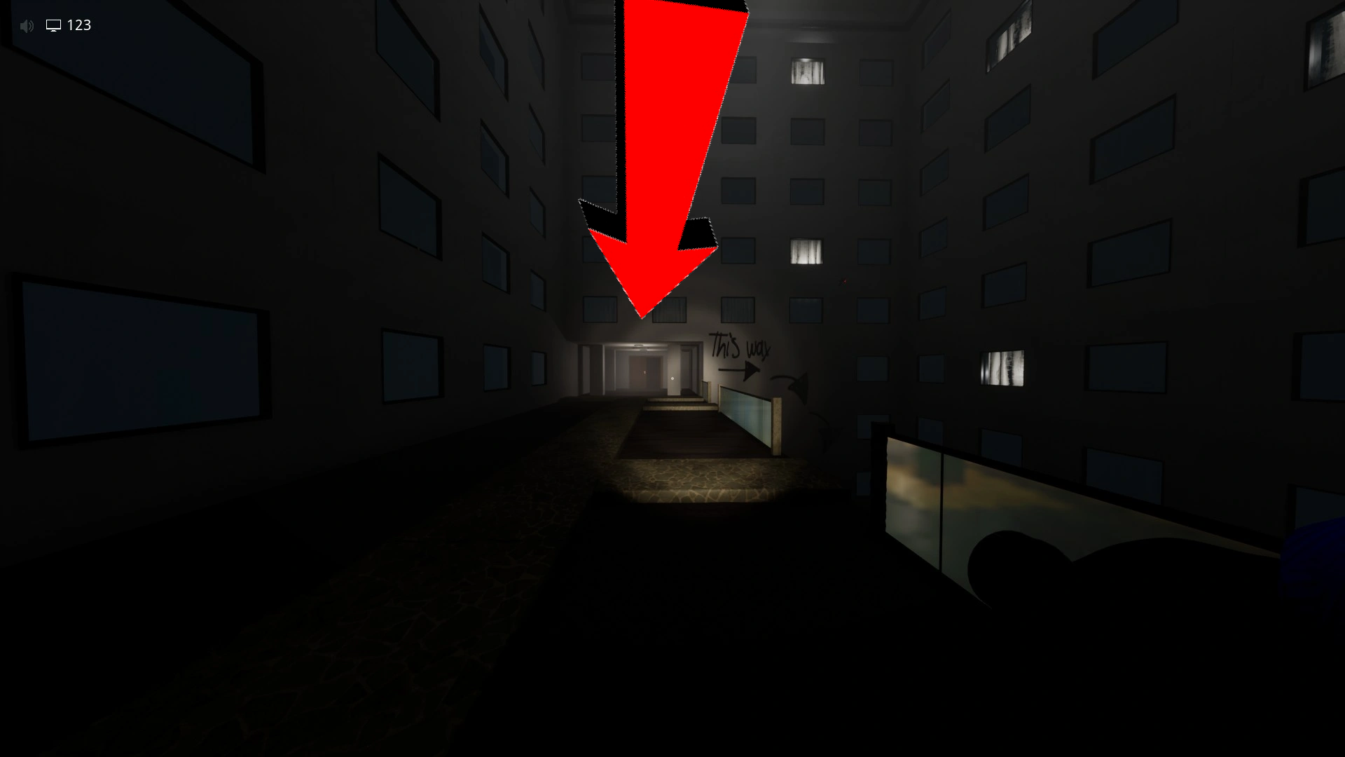 The open door you head for instead of jumping down at the end of Level 188, the entrance to Level You Cheated, Escape The Backrooms