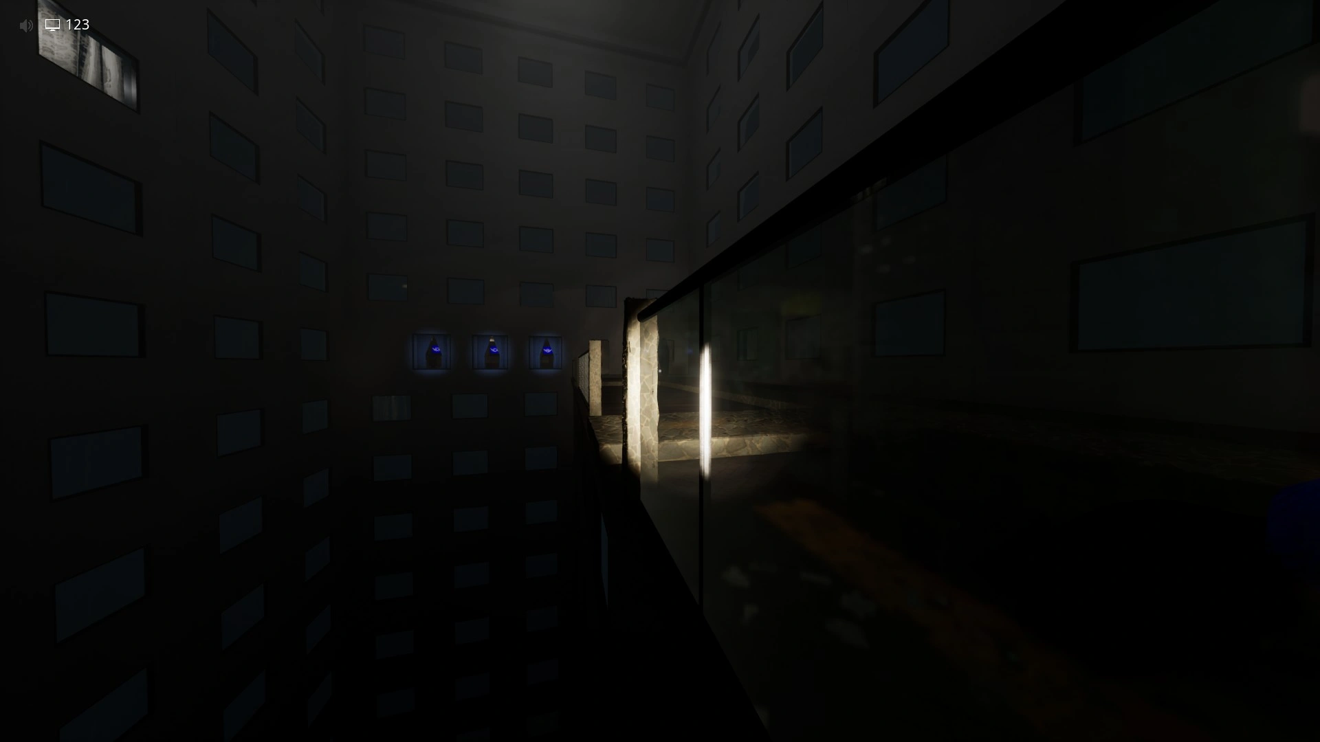The railing you hide behind to let the entity pass before sprinting to the door to enter Level You Cheated, Escape The Backrooms