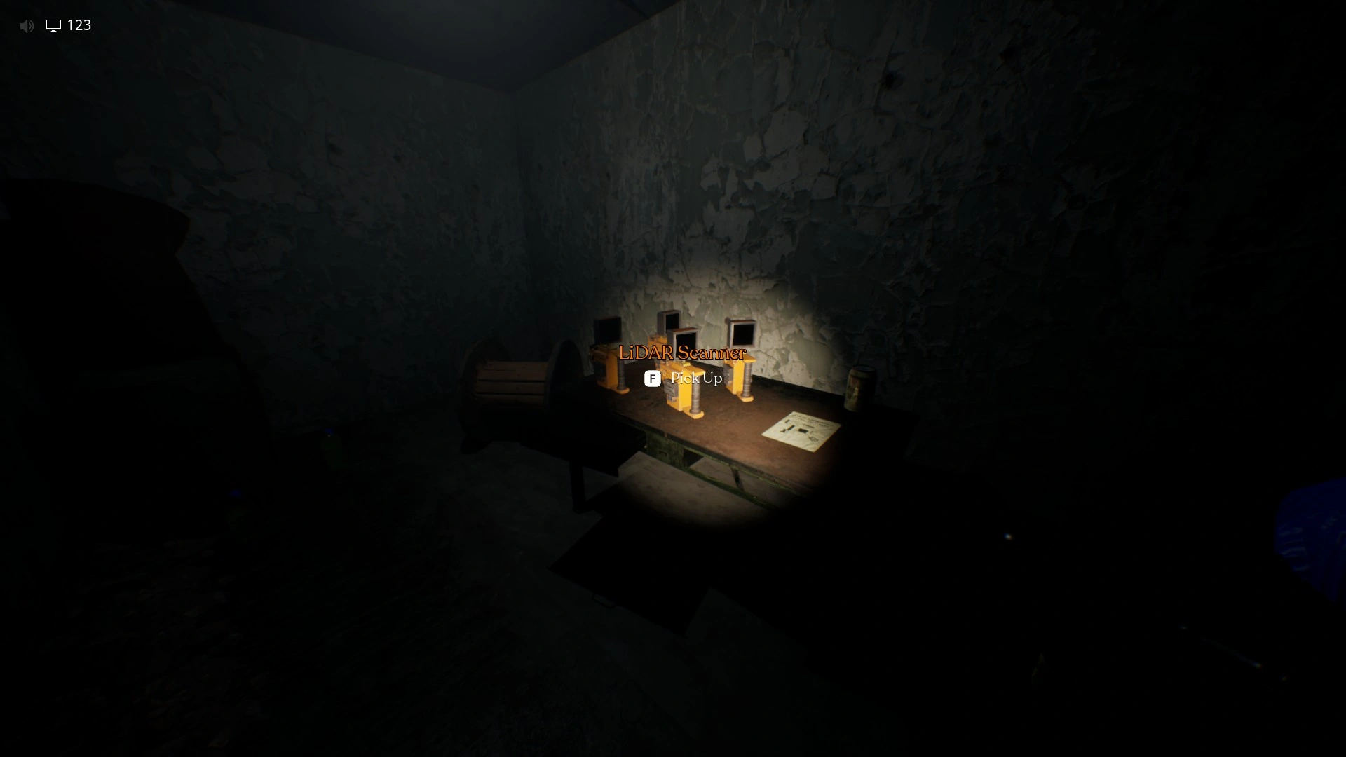 The LIDAR Scanner that sprays dots on the walls to navigate the dark maze in Lights Out, Escape The Backrooms