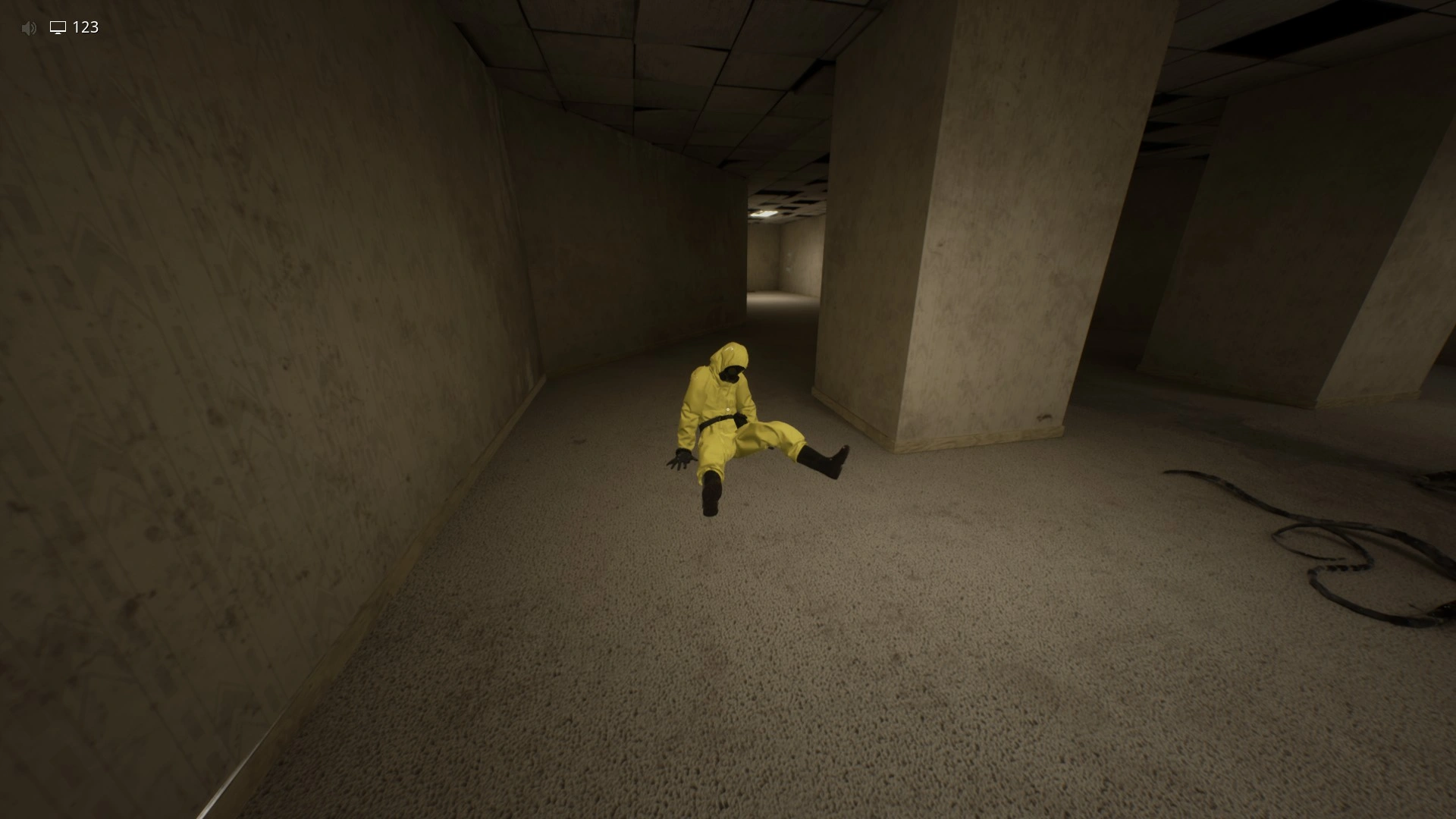One of the explorers you pick up and carry to the death slides in Overgrowth, Escape The Backrooms