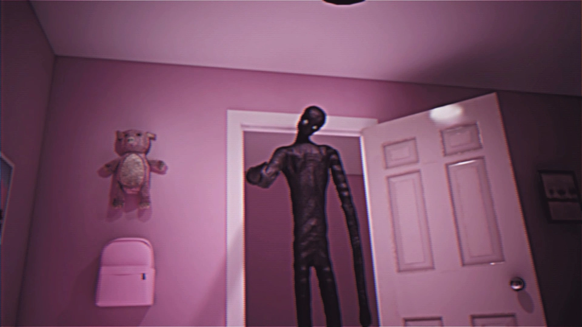 The Pink House alternate ending where you wake up in a bed with Mr. Kitty watching after Level 974 Kitty's House, Escape The Backrooms