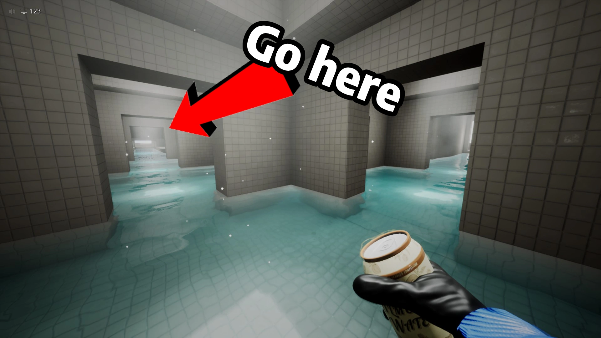 The route to the exit through The Poolrooms, part 1, Escape The Backrooms