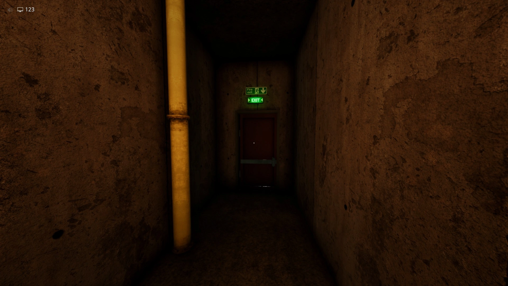 The exit at the end of the Boiler Room maze in Terror Hotel, Escape The Backrooms