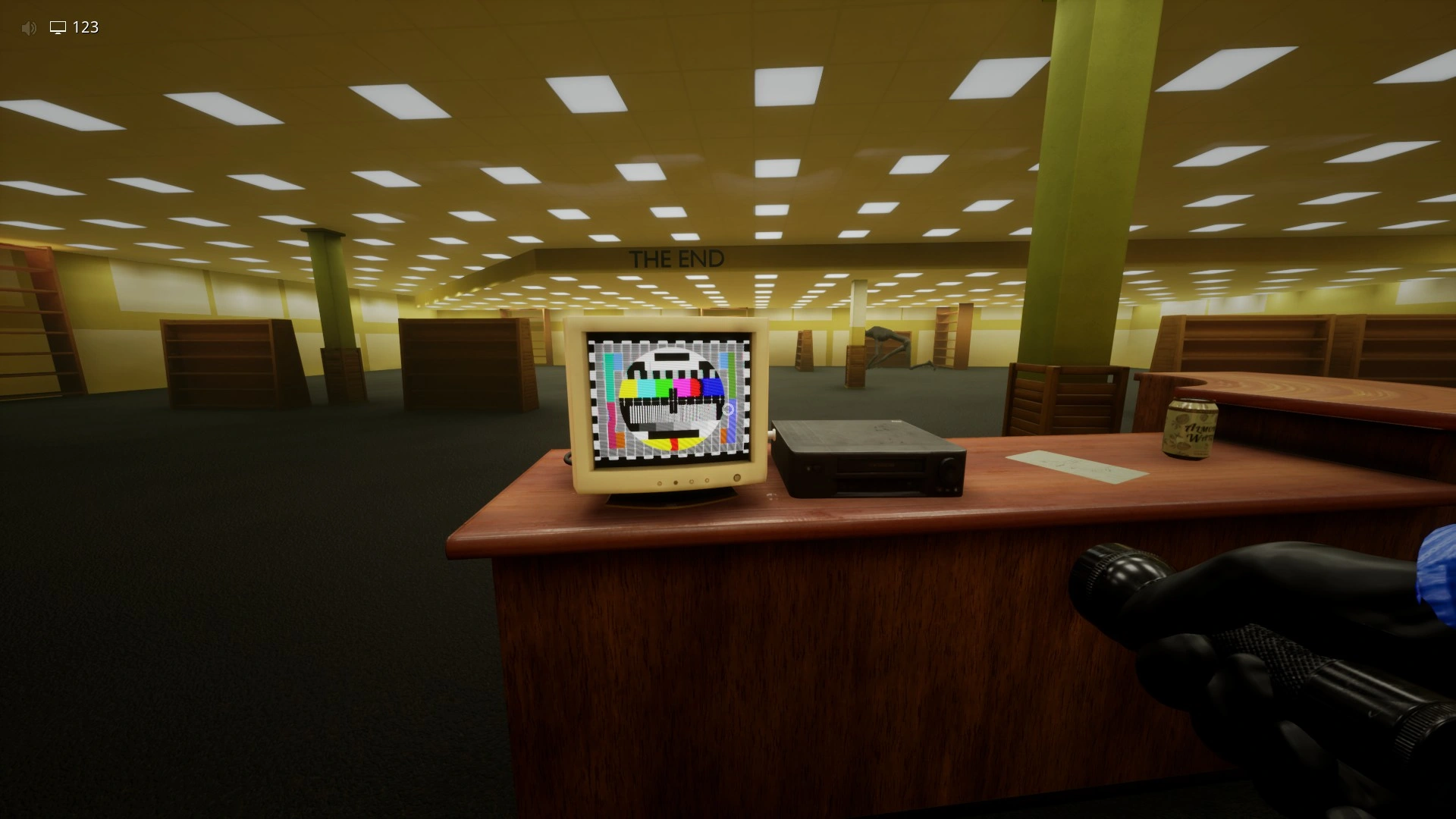 The library computer you use to open the exit in The End, Escape The Backrooms