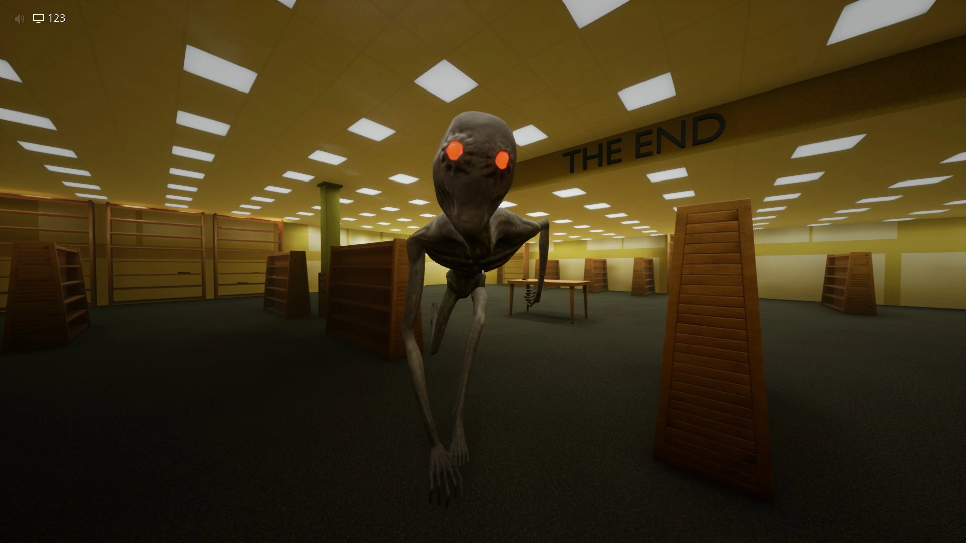 The Scratcher that kills you if it hears you in The End, Escape The Backrooms