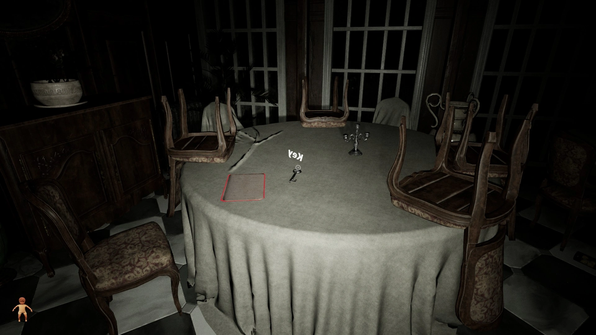 The four keys you collect to unlock the mansion in Pacify Dolls