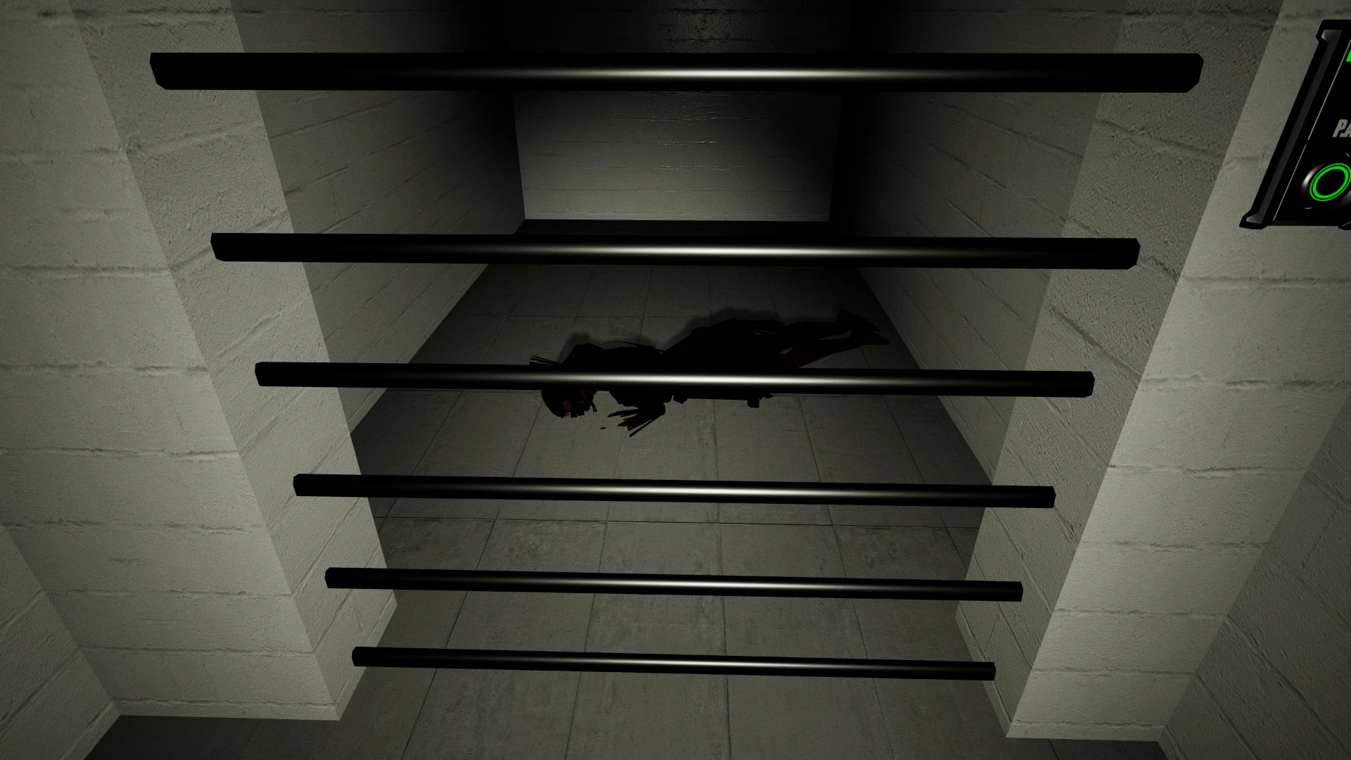 A monster knocked out and returned to its cell in Pacify Headquarters