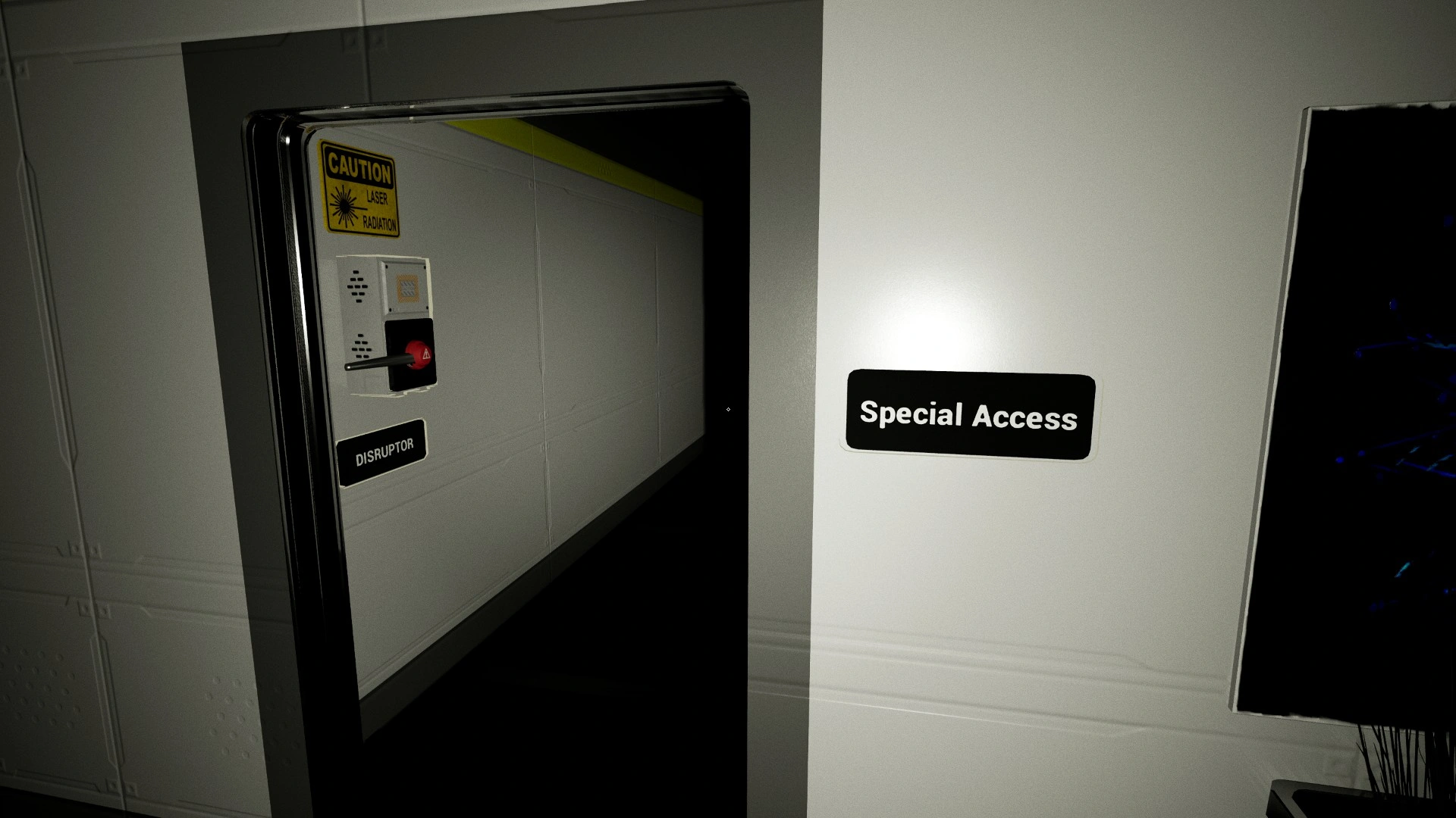 The Special Access door at the end of the corridor that starts the level in Pacify Headquarters