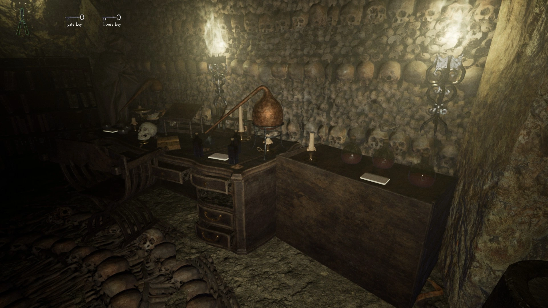 Potions in the mansion basement that give power-ups in Pacify Woods