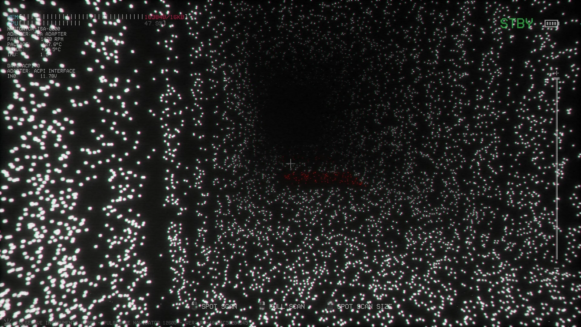 The corridor past the gate with a red marked hole in the ground in Level 6 Lights Out, Backrooms: Escape Together