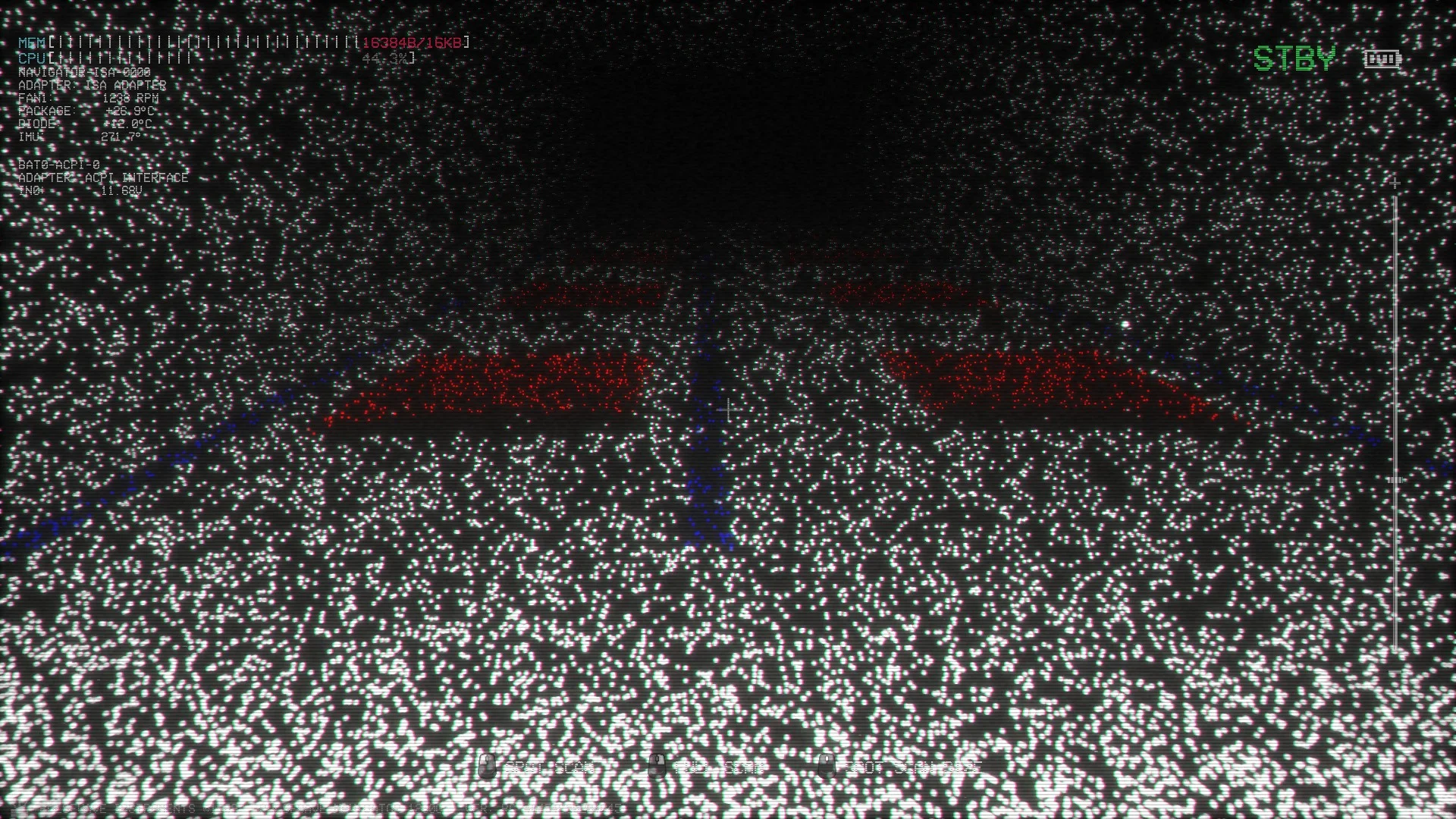 The blue lines on the ground that lead to the buttons in Level 6 Lights Out, Backrooms: Escape Together