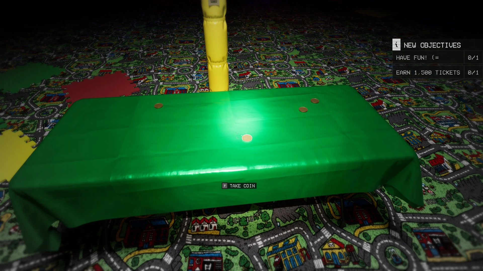 The coins on a table in Level Fun, Backrooms: Escape Together