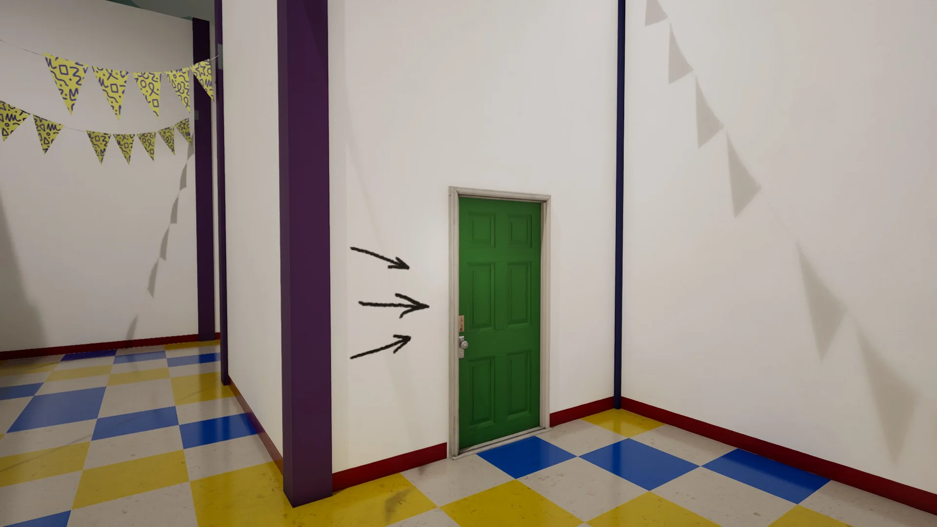 The exit door of the maze in Level Fun, Backrooms: Escape Together