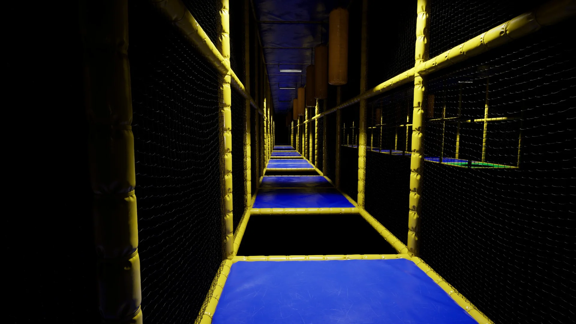 The parkour challenge in Level Fun, Backrooms: Escape Together