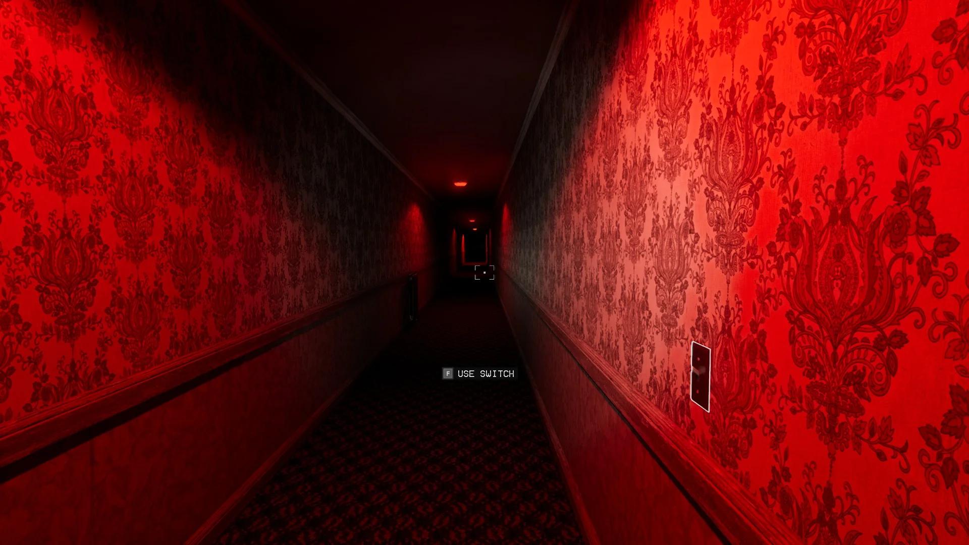 The area where the lights are flickering red in Level -1 Grayscale Halls, Backrooms: Escape Together