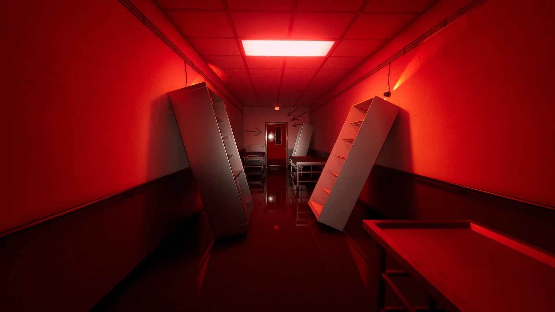 The exit door in Level ! Run For Your Life, Backrooms: Escape Together