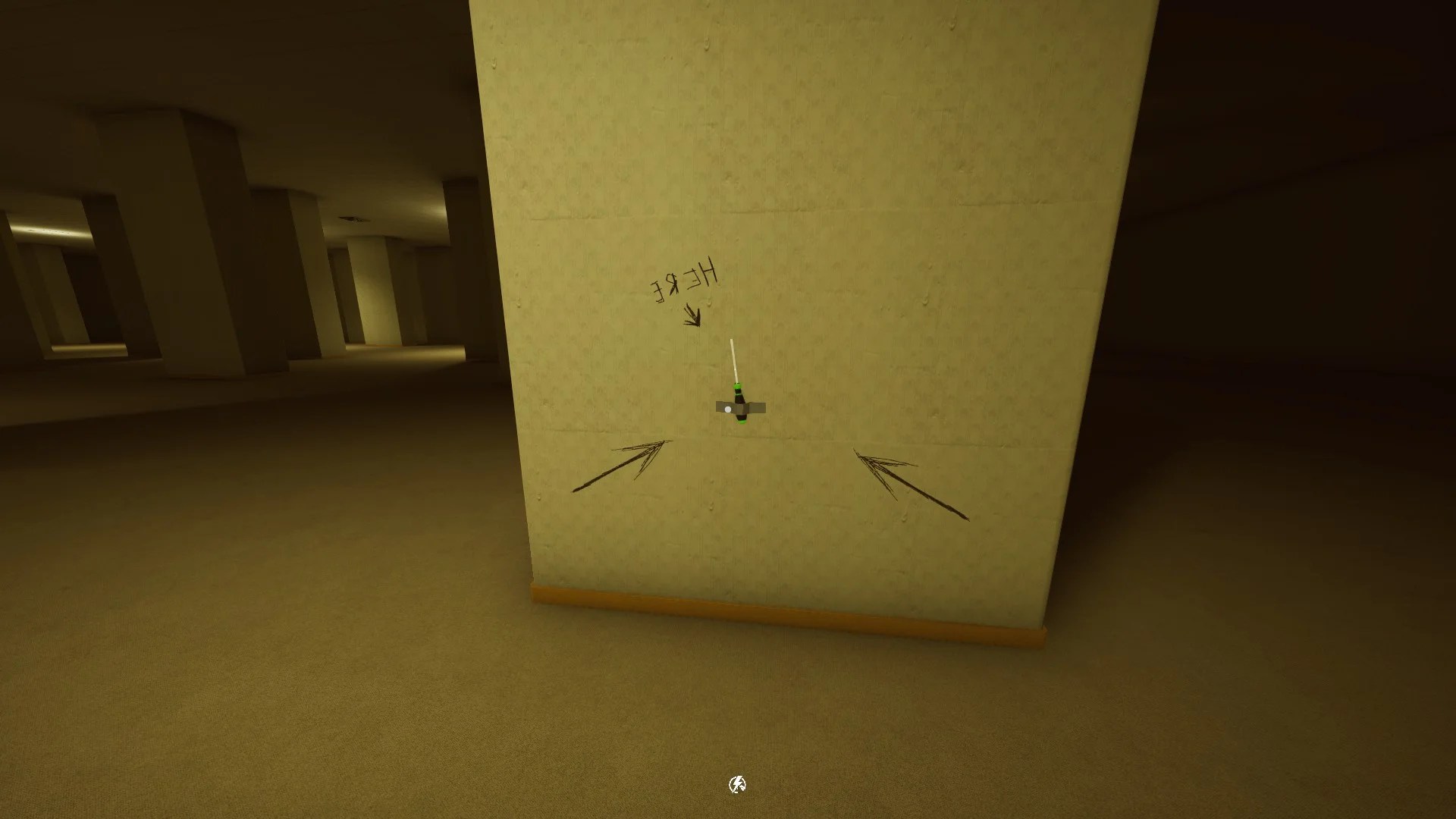 The screwdriver in the Lobby, Inside The Backrooms