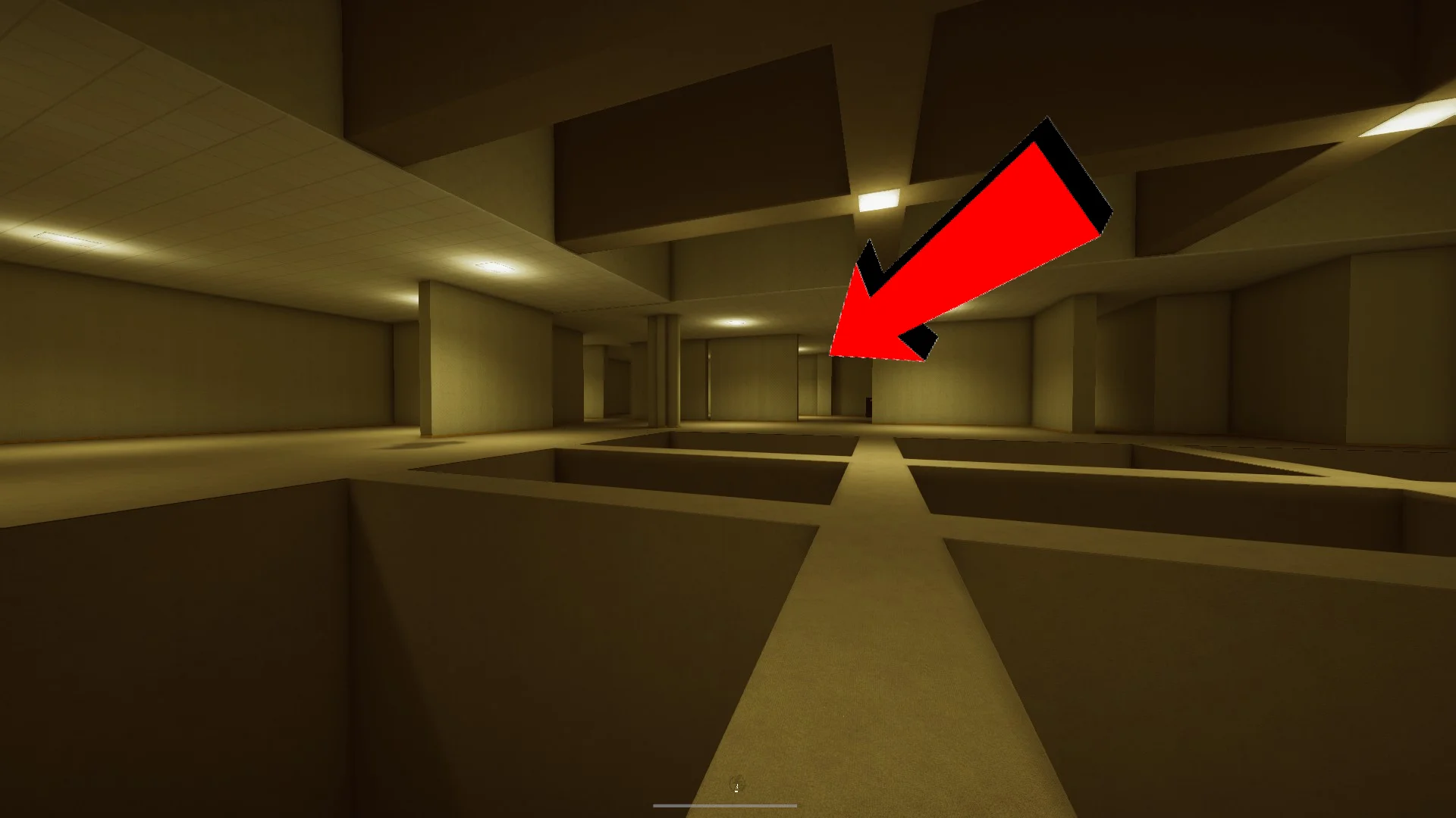 The way to the Poolrooms in the Lobby, Inside The Backrooms