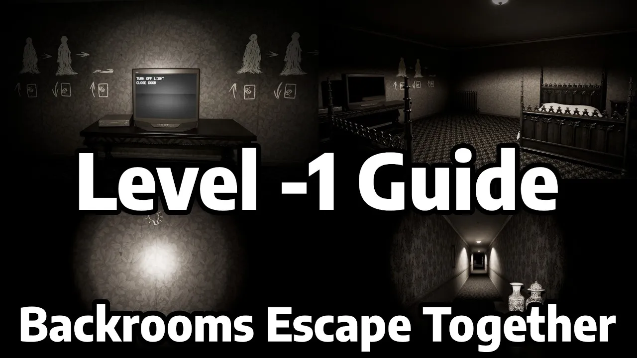 Thumbnail of the Level -1 Grayscale Halls Guide and Walkthrough video for Backrooms: Escape Together